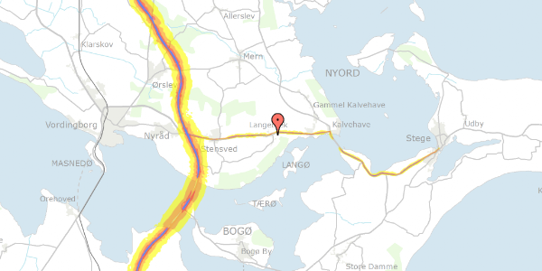 Trafikstøjkort på Hegnskrogen 6, 4772 Langebæk