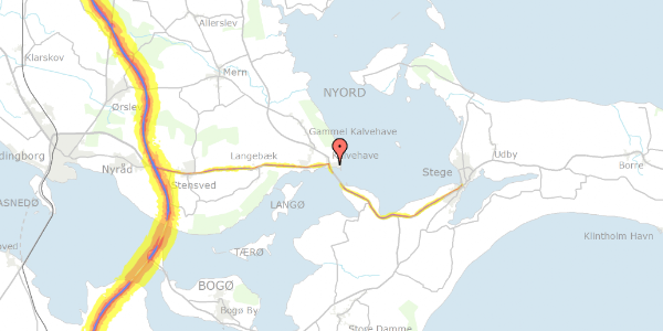 Trafikstøjkort på Kalvehave Havnevej 4, 4771 Kalvehave