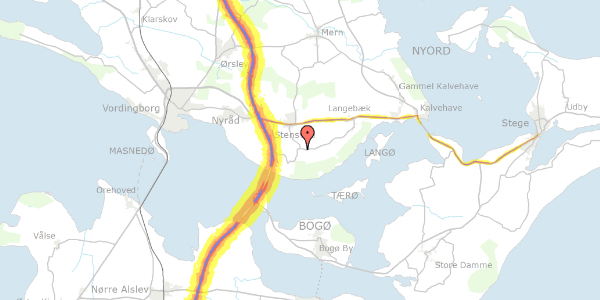 Trafikstøjkort på Stensbyvej 47B, 4773 Stensved