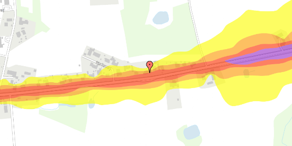 Trafikstøjkort på Vordingborgvej 91, 4773 Stensved