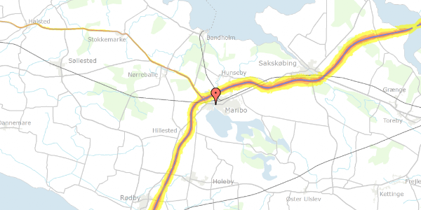 Trafikstøjkort på Bangshavevej 21, 4930 Maribo