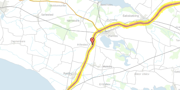 Trafikstøjkort på Binnitsevej 16, 4930 Maribo