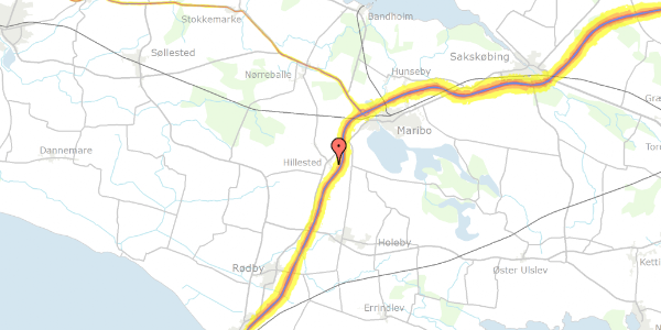 Trafikstøjkort på Binnitsevej 28, 4930 Maribo