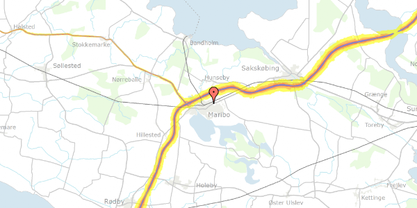 Trafikstøjkort på Hjulsporet 29, 4930 Maribo