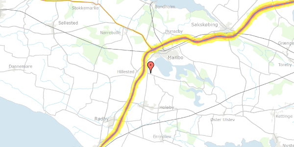 Trafikstøjkort på Maribovej 45A, 4930 Maribo