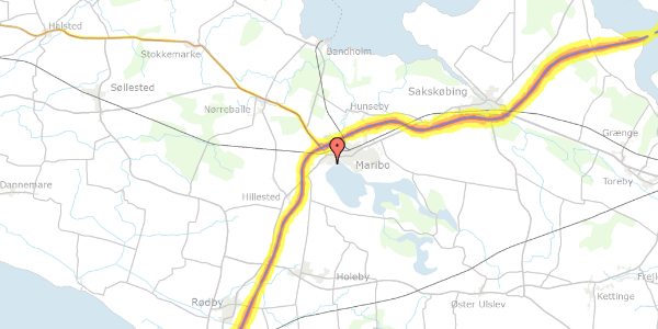 Trafikstøjkort på Meinckes Vej 11, 4930 Maribo