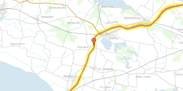 Trafikstøjkort på Rødbyvej 53, 4930 Maribo