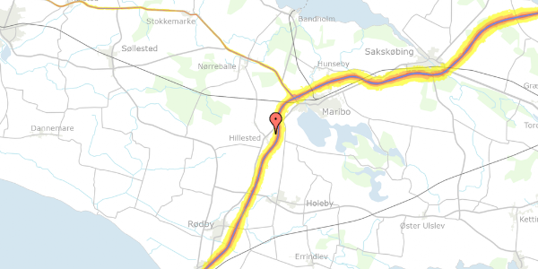 Trafikstøjkort på Rødbyvej 59, 4930 Maribo