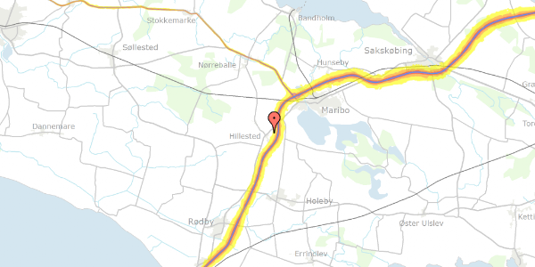 Trafikstøjkort på Rødbyvej 70, 4930 Maribo