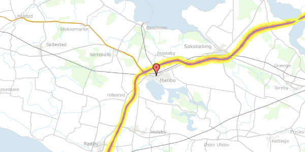 Trafikstøjkort på Suhrs Gade 4B, 2. th, 4930 Maribo