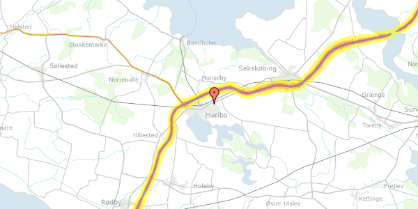 Trafikstøjkort på Østre Landevej 55, 4930 Maribo