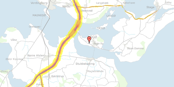 Trafikstøjkort på Bremavej 1, 4793 Bogø By