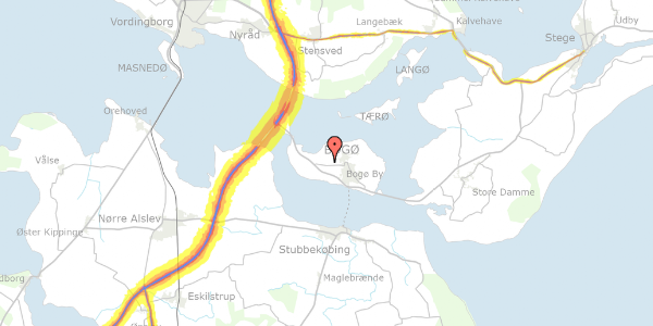 Trafikstøjkort på Farøvej 11, 4793 Bogø By