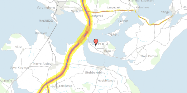 Trafikstøjkort på Grønsundvej 610, 4793 Bogø By