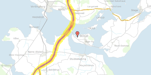 Trafikstøjkort på Grønsundvej 612, 4793 Bogø By