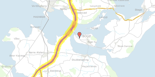 Trafikstøjkort på Grønsundvej 617, 4793 Bogø By