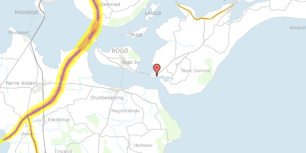 Trafikstøjkort på Marie Grubbes Vej 12B, 4792 Askeby