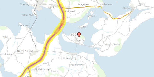 Trafikstøjkort på Mosedalen 48, 4793 Bogø By