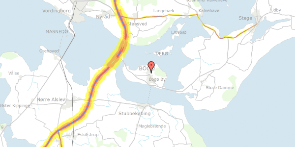 Trafikstøjkort på Smedestræde 3, 4793 Bogø By