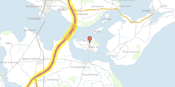 Trafikstøjkort på Smedestræde 15, 4793 Bogø By