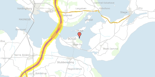 Trafikstøjkort på Stenkildevej 7, 4793 Bogø By