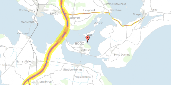 Trafikstøjkort på Stenkildevej 9, 4793 Bogø By