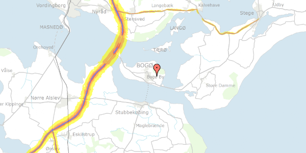 Trafikstøjkort på Vindrosen 21, 4793 Bogø By