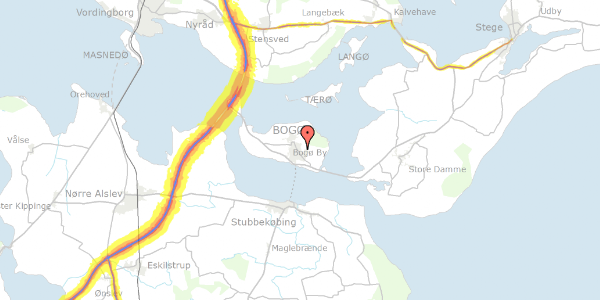 Trafikstøjkort på Østkildevej 47, 4793 Bogø By