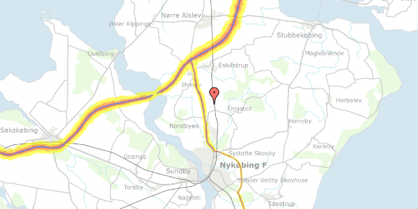 Trafikstøjkort på Solvang 11, 4800 Nykøbing F