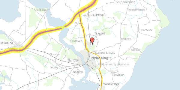 Trafikstøjkort på Æblehaven 8, 4800 Nykøbing F