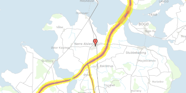 Trafikstøjkort på Anemonevej 6, 4840 Nørre Alslev