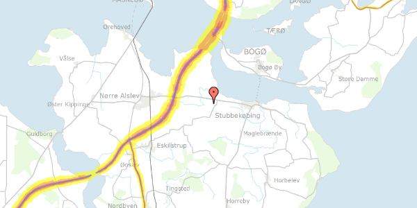 Trafikstøjkort på Barup Søvej 4, 4850 Stubbekøbing