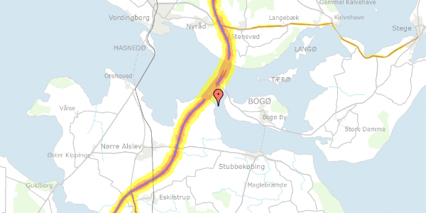 Trafikstøjkort på Birkevænget 4, 4850 Stubbekøbing