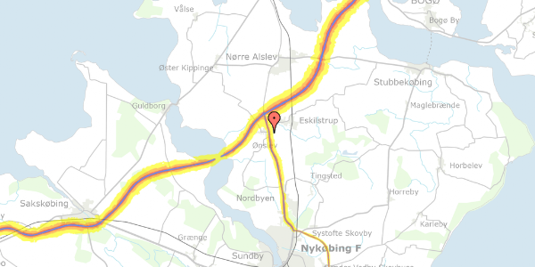 Trafikstøjkort på Blomstervænget 11, 4863 Eskilstrup