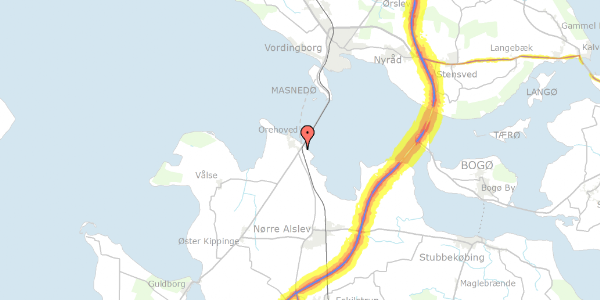 Trafikstøjkort på Brovænget 18, 4840 Nørre Alslev