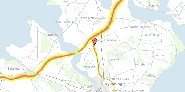 Trafikstøjkort på Christiansmindevej 3, 4863 Eskilstrup