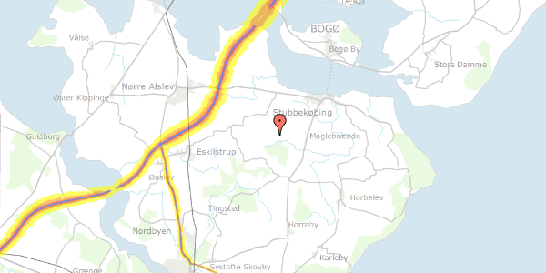 Trafikstøjkort på Dukkerupvej 8, 4850 Stubbekøbing