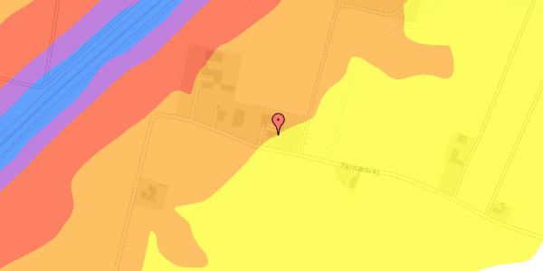 Trafikstøjkort på Farnæsvej 14, 4840 Nørre Alslev
