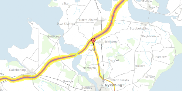 Trafikstøjkort på Froensevej 9, 4863 Eskilstrup