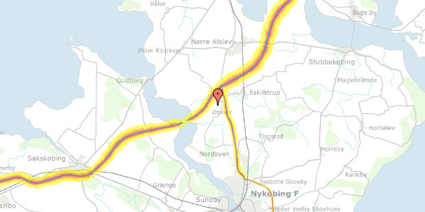 Trafikstøjkort på Froensevej 37, 4863 Eskilstrup