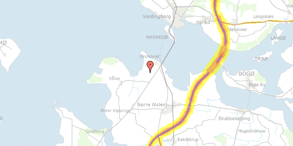 Trafikstøjkort på Grynsevej 8, 4840 Nørre Alslev