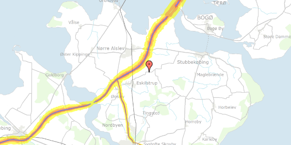 Trafikstøjkort på Gundslevmaglevej 10, 4863 Eskilstrup