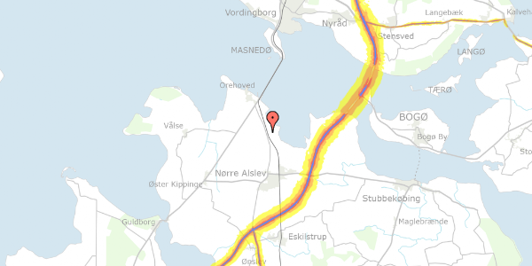 Trafikstøjkort på Gåbensevej 59, 4840 Nørre Alslev