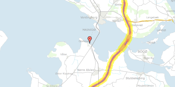 Trafikstøjkort på Havnegade 5, 4840 Nørre Alslev