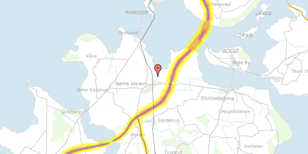 Trafikstøjkort på Herthadalvej 16, 4840 Nørre Alslev