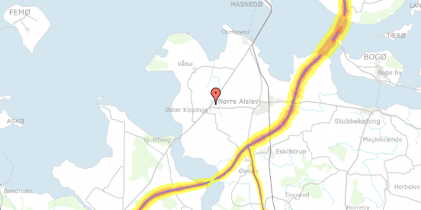 Trafikstøjkort på Kippingevej 4, 4840 Nørre Alslev