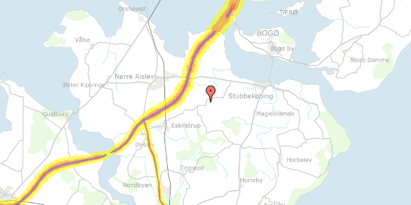 Trafikstøjkort på Lillebrændevej 52, 4850 Stubbekøbing