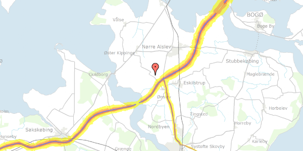 Trafikstøjkort på Lundbyvej 48, 4840 Nørre Alslev