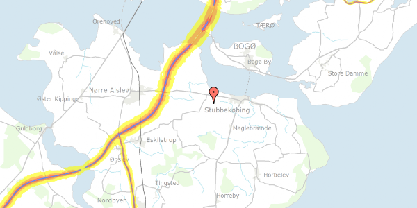 Trafikstøjkort på Lyngbyvej 2, 4850 Stubbekøbing