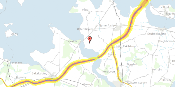 Trafikstøjkort på Nordskovvej 16, 4862 Guldborg